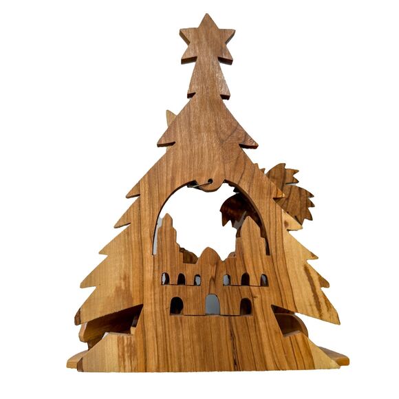 Handcrafted Olive Wood Nativity Scene Holy Land Christian Decor Heirloom - Picture 8 of 10